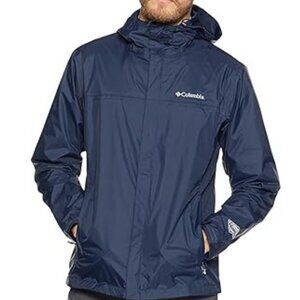 Columbia Men's Navy Rain Jacket with Hood Size Small